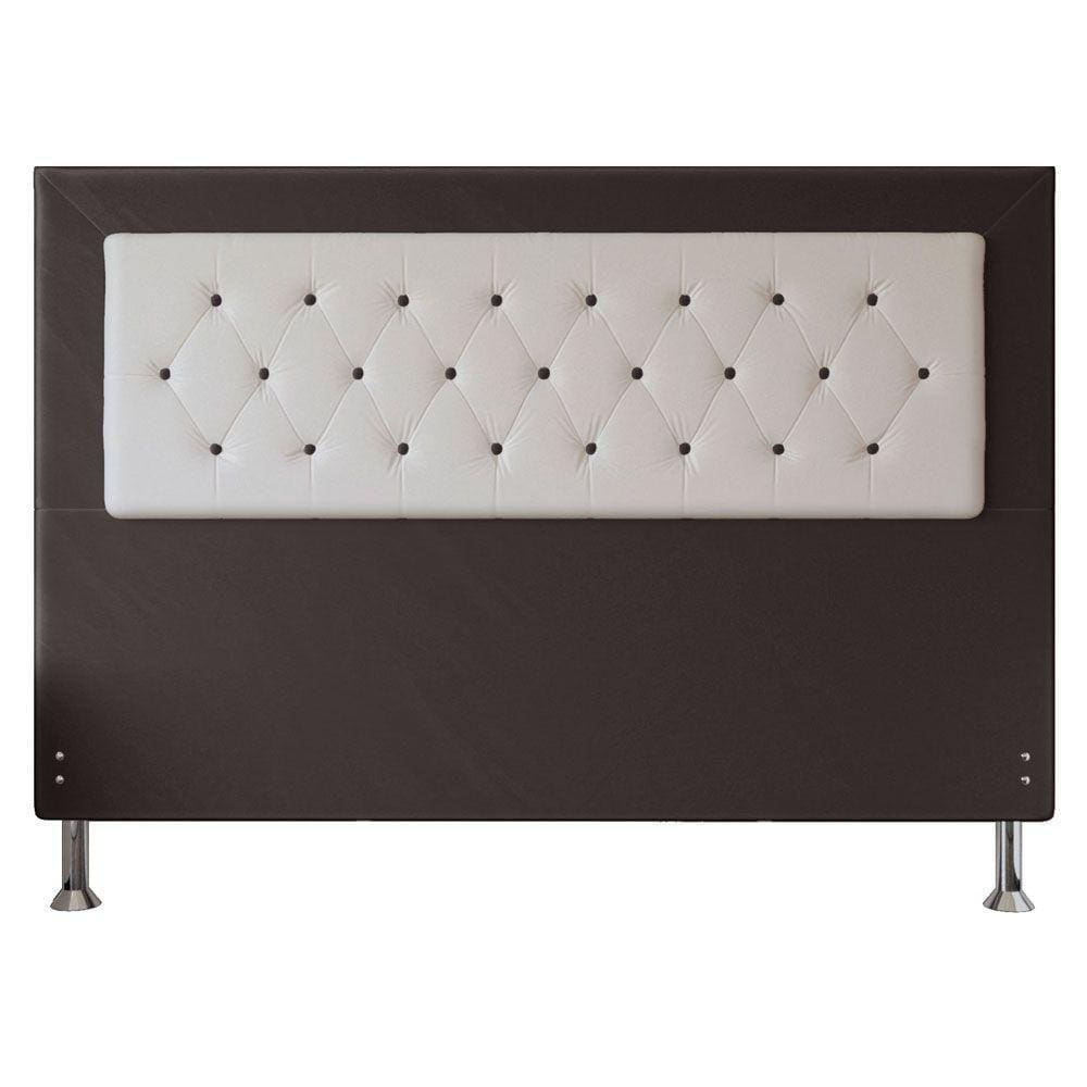 Cabeceira King 1,95m Havana Suede Marrom Branco