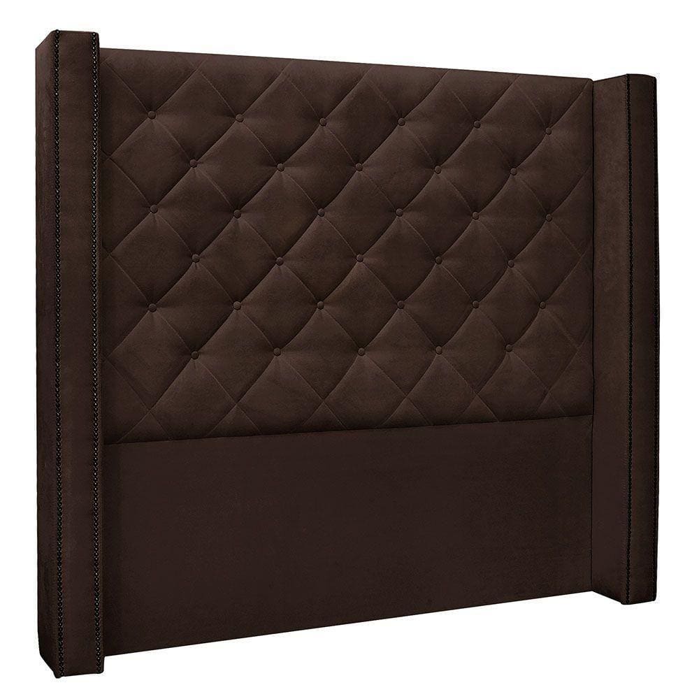 Cabeceira Queen 1,60m Vicenza Suede Marrom Café