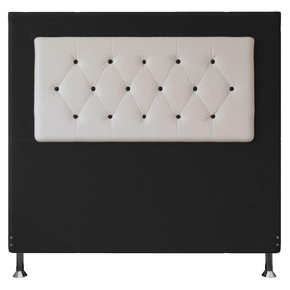 Cabeceira Casal 1,40m Havana Suede Preto Branco