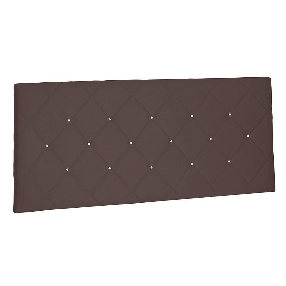 Cabeceira Painel Casal 1,40m Tânia Suede Marrom Café