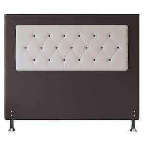 Cabeceira Queen 1,60m Havana Suede Marrom Branco