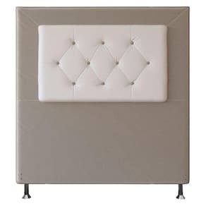Cabeceira Solteiro 0,90m Havana Suede Bege Branco