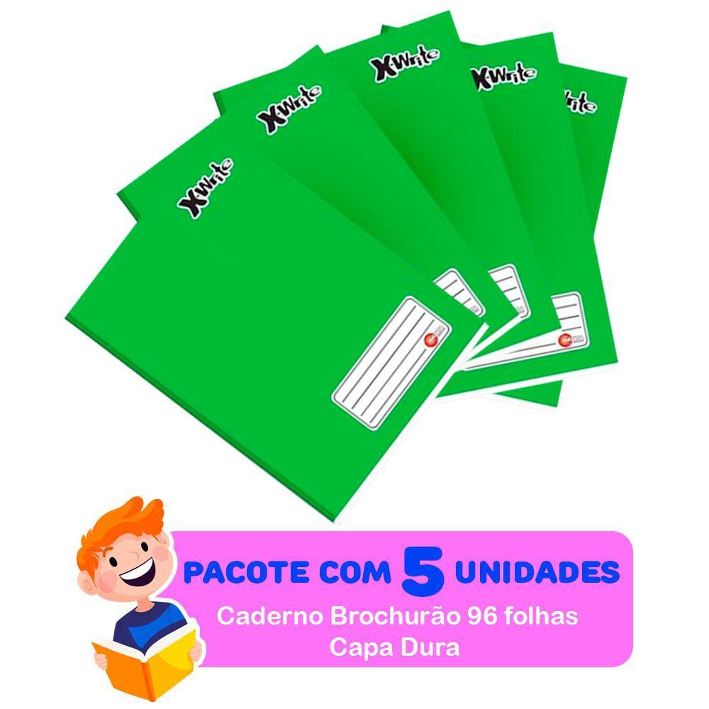Caderno Brochurão Verde Capa Dura 96 Folhas - Máxima
