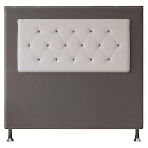 Cabeceira Casal 1,40m Havana Suede Cinza Branco
