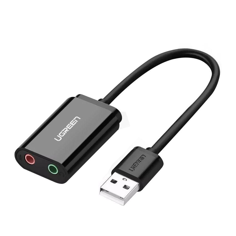 Adaptador de Áudio Externo Ugreen Interface Usb 2.0 Preto