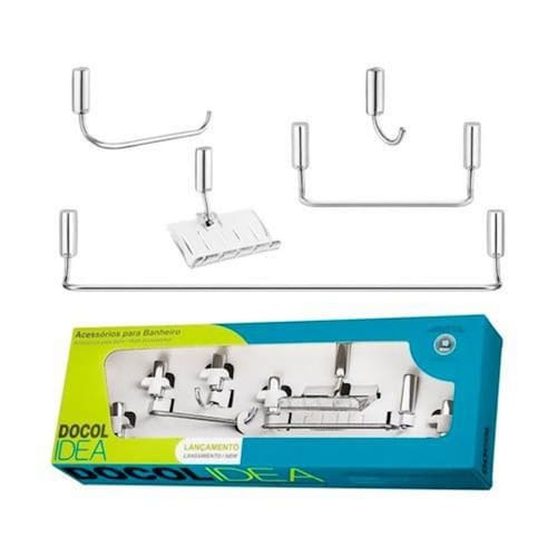 Kit De Acessorios Para Banheiro Idea - Cr - 05 Pc - Docol Menor preço em Kit De Acessorios Para Banheiro Idea - Cr - 05 Pc - Docol