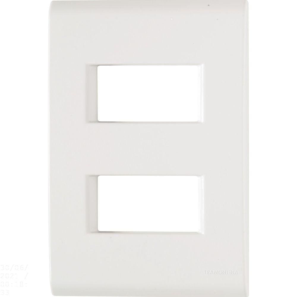 Placa 2 Postos Afastados 4x2 Tramontina Liz Branca Tramontina