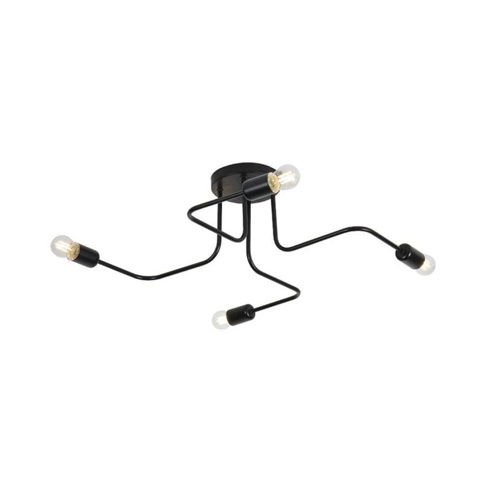 Plafon Taschibra Cronos 4 Preto E27 Bivolt