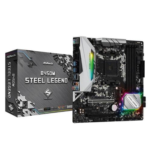 Placa-Mãe ASRock B450M Steel Legend, Chipset B450, AMD AM4, mATX, DDR4 - 90-MXB9Y0-A0BAYZ