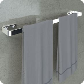 Porta Toalha De Banho Para Banheiro Cromado 80cm Plus