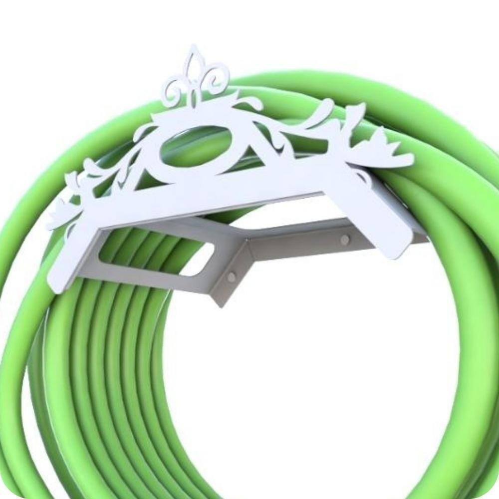 Suporte Enrolador De Mangueira De Jardim Classic Branco
