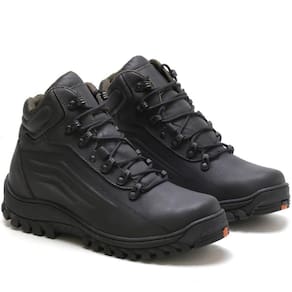 Bota Adventure Masculina Couro Cadarço Reforçado Trekking