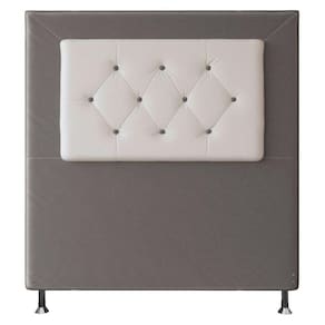 Cabeceira Solteiro 0,90m Havana Suede Branco Cinza