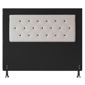 Cabeceira Queen 1,60m Havana Suede Branco Preto