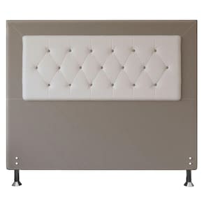 Cabeceira Queen 1,60m Havana Suede Bege Branco