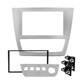 Moldura Expex 2 Din Gol voyage saveiro G6 4 Bot Prata Exp406