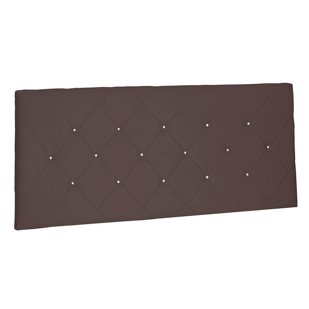 Cabeceira Painel Casal 1,40m Tânia Suede Marrom Café