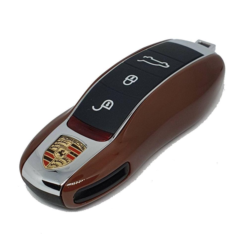 Capa Chave Porsche Lat Marrom Cayenne Panamera 911 Cayman