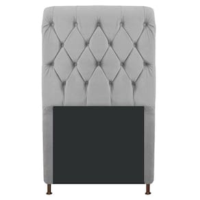 Cabeceira Cristal 90 Cm Solteiro Com Capitonê Suede Cinza