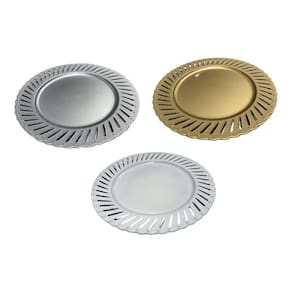 Conjunto De Sousplat 6 Pratos - Dourado Branco Ou Prata