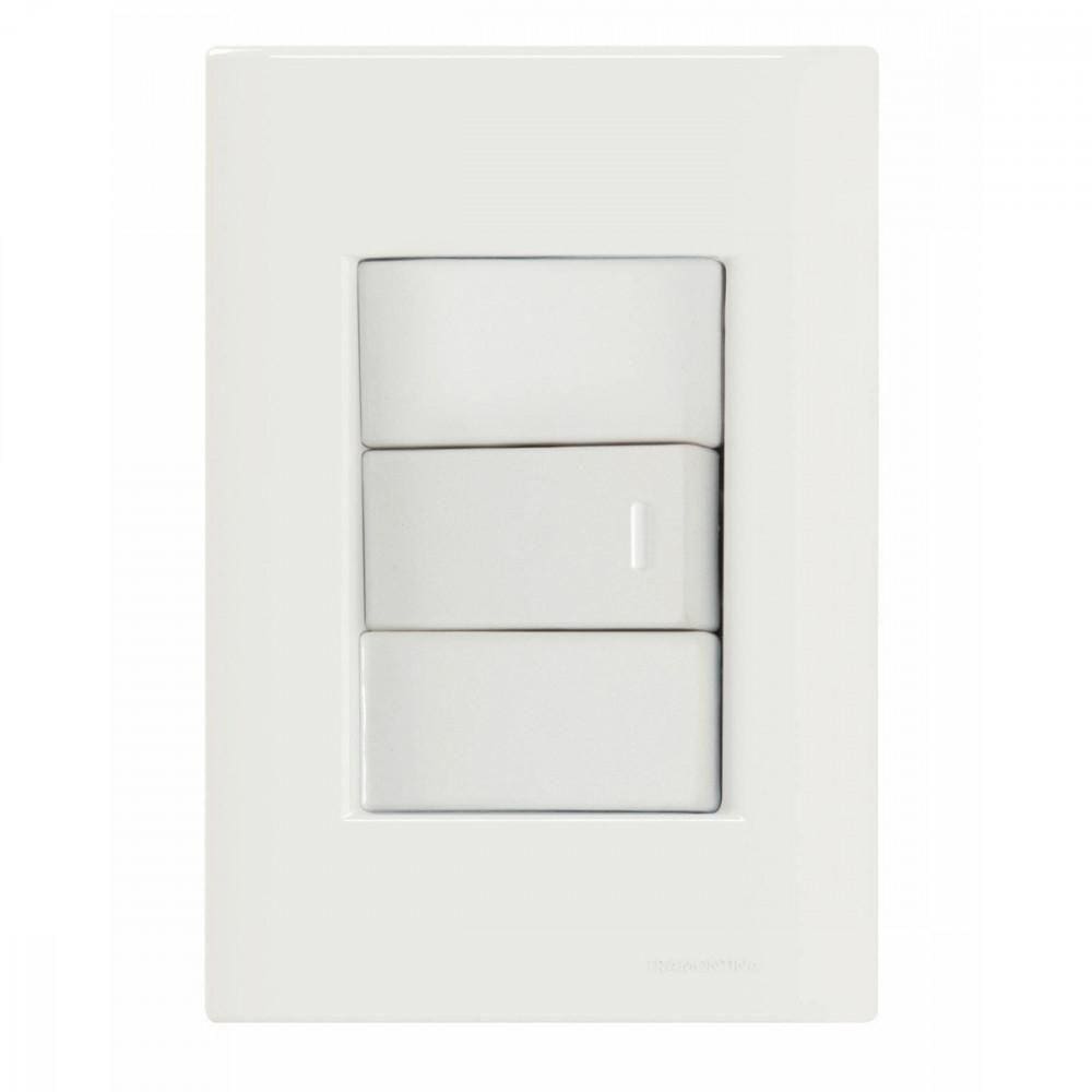 Conjunto 4X2 Com 1 Interruptor Simples 10 A 250 V Giz Branco