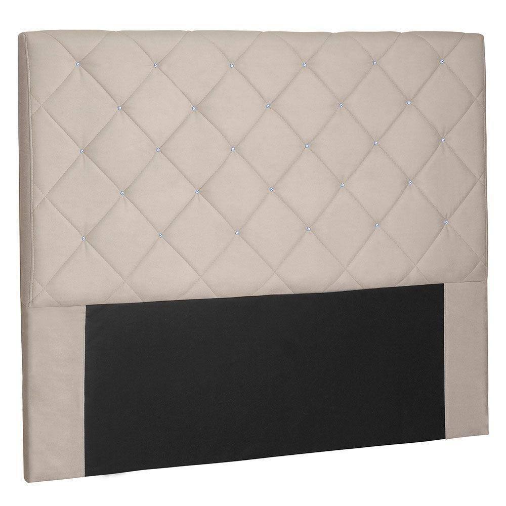 Cabeceira Queen 1,60m Tânia Suede Bege