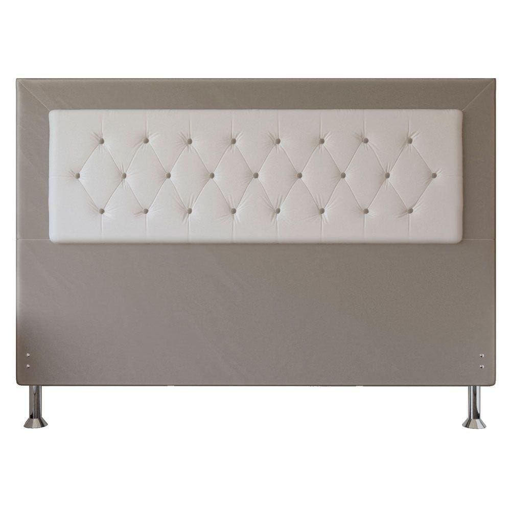Cabeceira King 1,95m Havana Suede Branco Bege