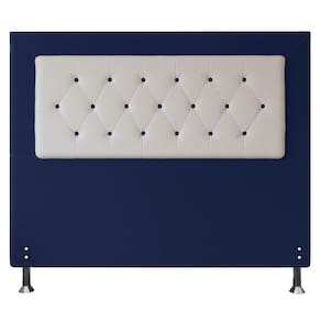 Cabeceira Queen 1,60m Havana Suede Branco Azul
