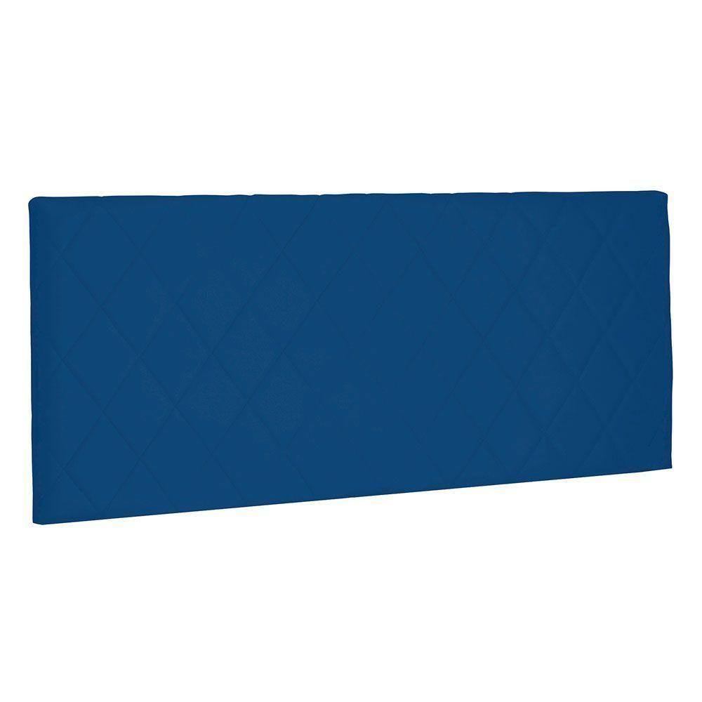Cabeceira Painel Casal 1,40m Esmeralda Suede Azul Marinho