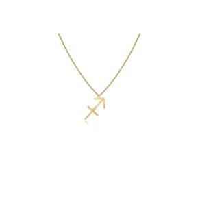 Colar Signo De Sagitário Folheado Em Ouro 18k