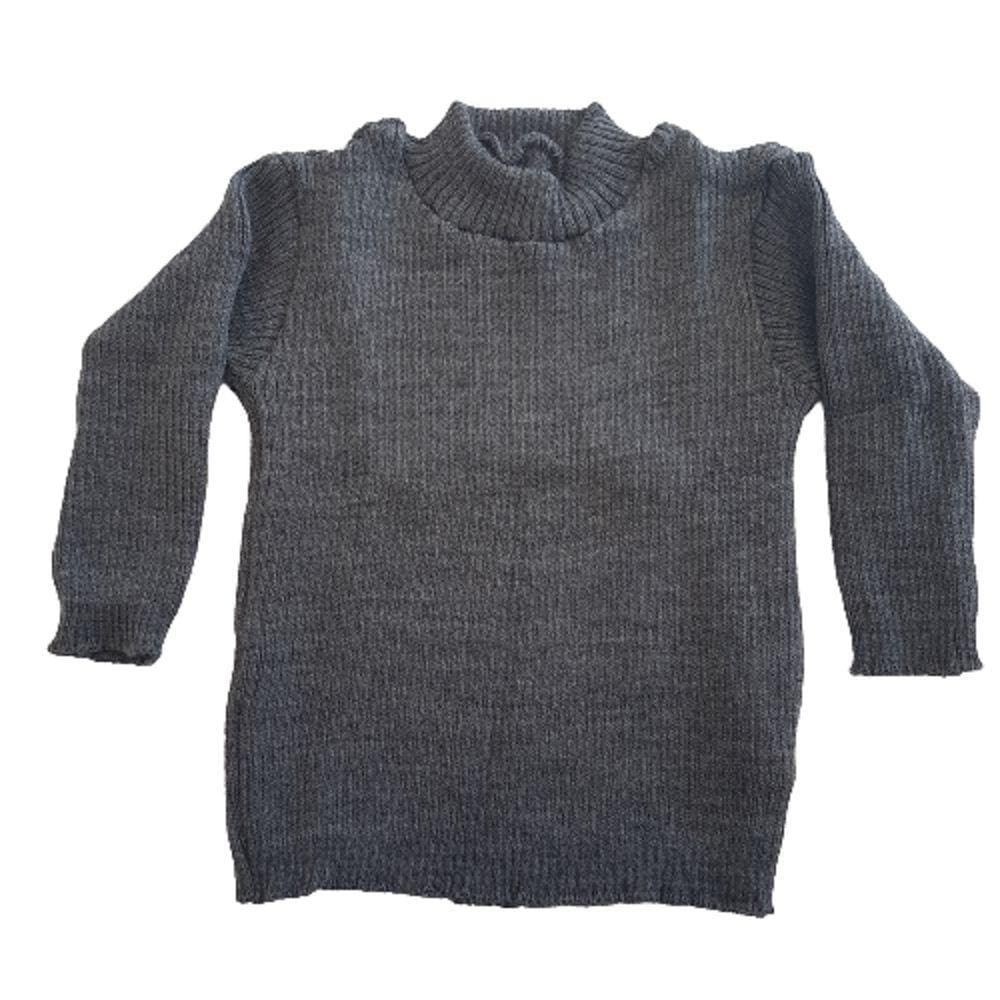 Blusa Básica Cacharrel de Tricô Cinza Escuro Tricô Kids