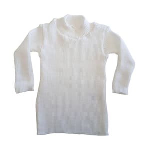 Blusa Básica Cacharrel de Tricô Branco Tricô Kids