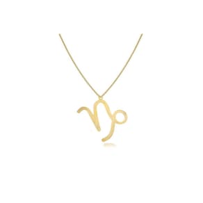 Colar Signo De Capricórnio Folheado Em Ouro 18k