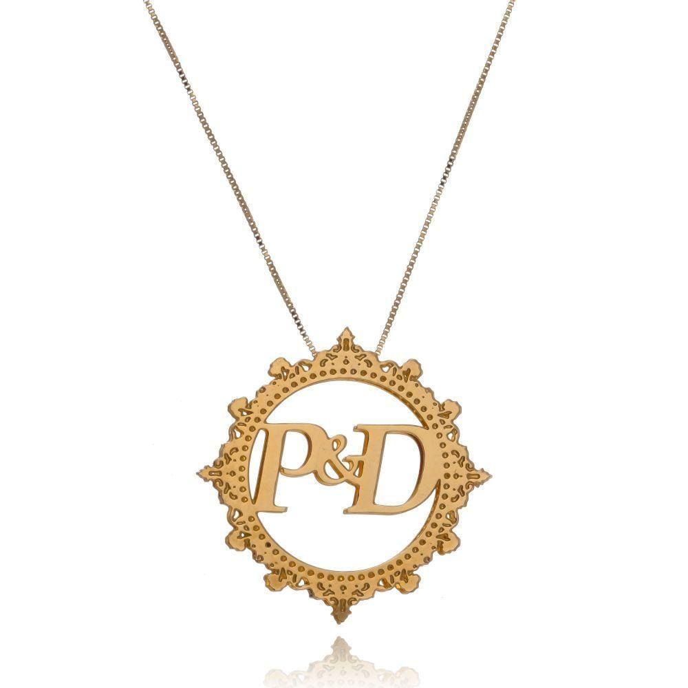 Colar Mandala Trabalhado E Com Iniciais