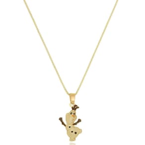 Colar Olaf Frozen Folheado Em Ouro 18k