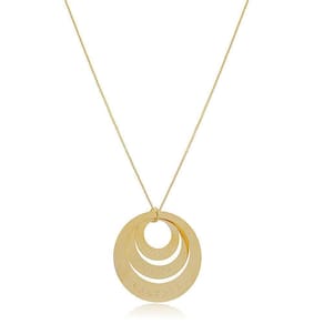 Colar Mandala Em Circunferências Folheado Em Ouro 18k