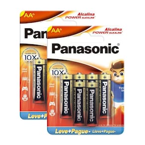 Kit 2X Pilha Panasonic Alcalina AA Pequena 1,5V Leve 6 Pague 5 Unidades