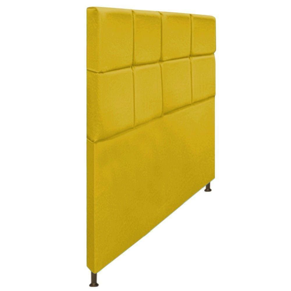 Cabeceira Damares 160 Cm Queen Size Com Botonê Suede Amarelo
