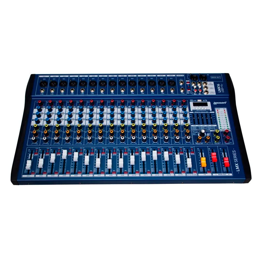 Mesa de Som 16 Canais com USB/Bluetooch Lexsen LMX16USB