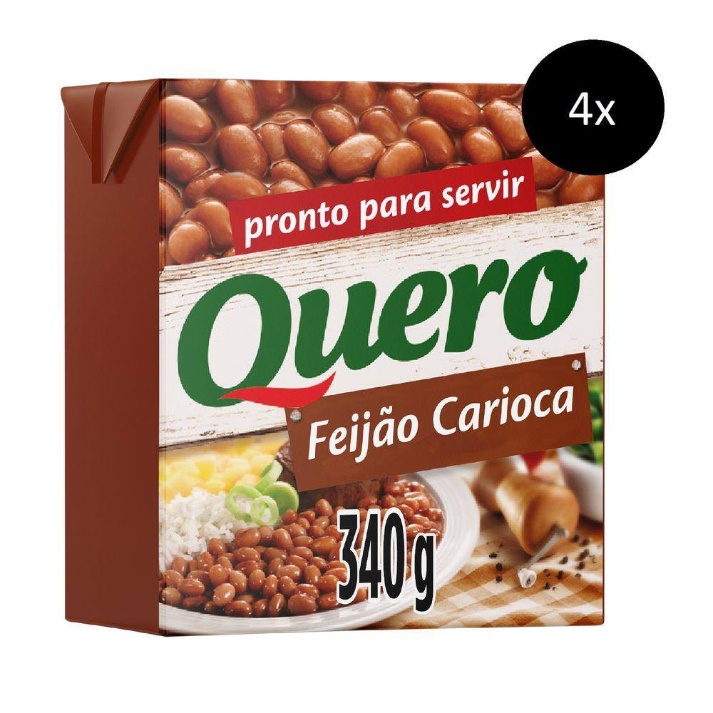 Kit 4 Unidades Feijão Carioca Quero 340g