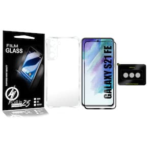 Capa Capinha para Galaxy S21 FE G990 + Película Vidro 3d + pel Câmera - Cell In Power25