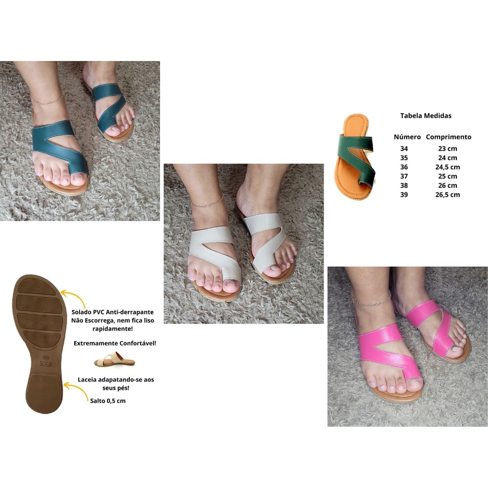 Sandália Rasteirinha Cavada Preta Coleção Verão Pour Femme