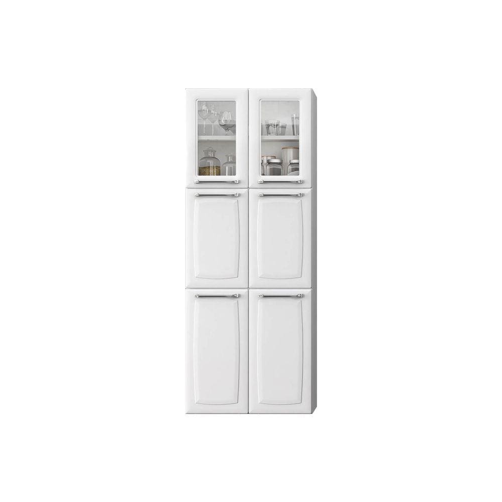 Paneleiro Duplo Max c/Vidro Cozinhas Itatiaia Luce - 6 Portas - Branco