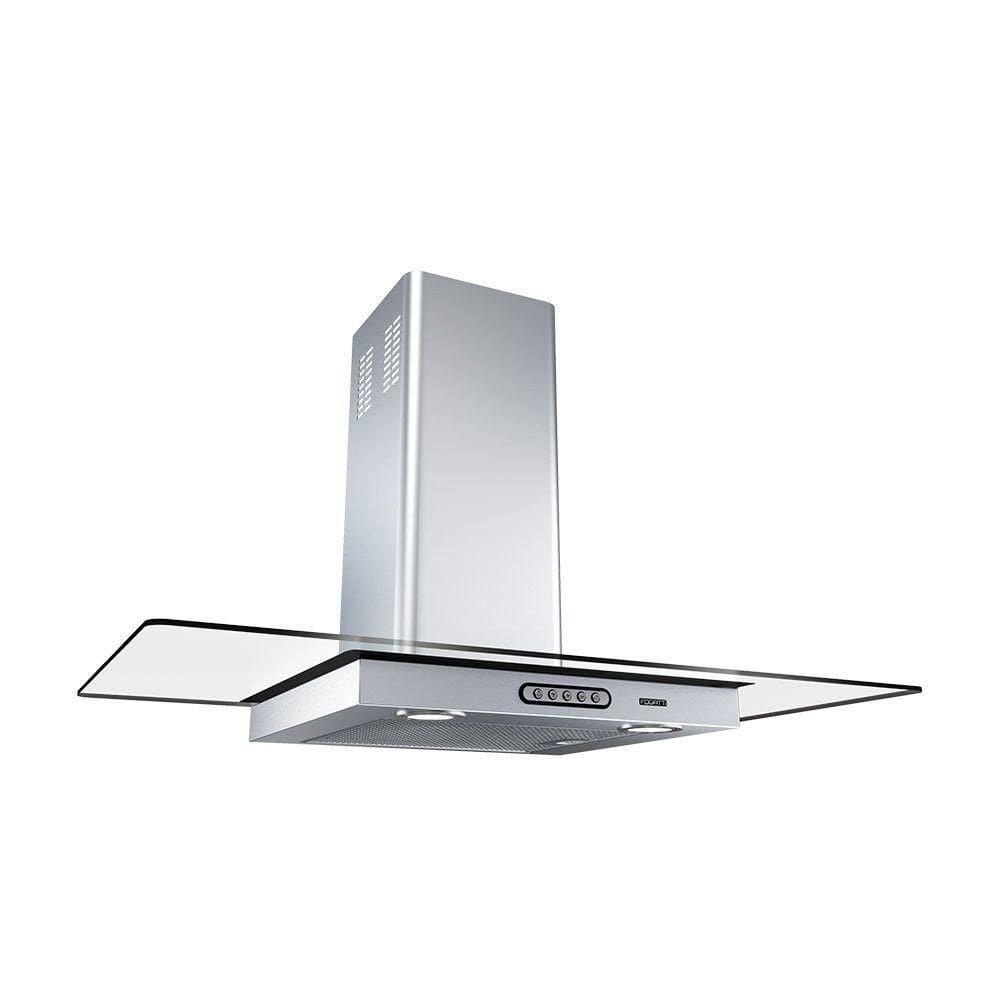 Coifa De Parede 90cm Vidro Reto Duto Slim Fogatti Inox 220v