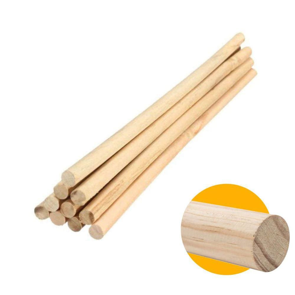 Vareta Lisa Redonda Madeira Marfim 08 mm x 1 Metro