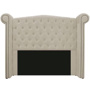 Cabeceira Estofada Veneza 160cm Queen Size Suede Bege