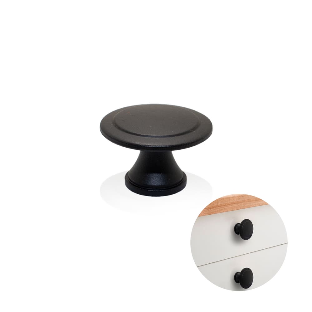 Puxador Ponto Preto Acetinado 30 mm