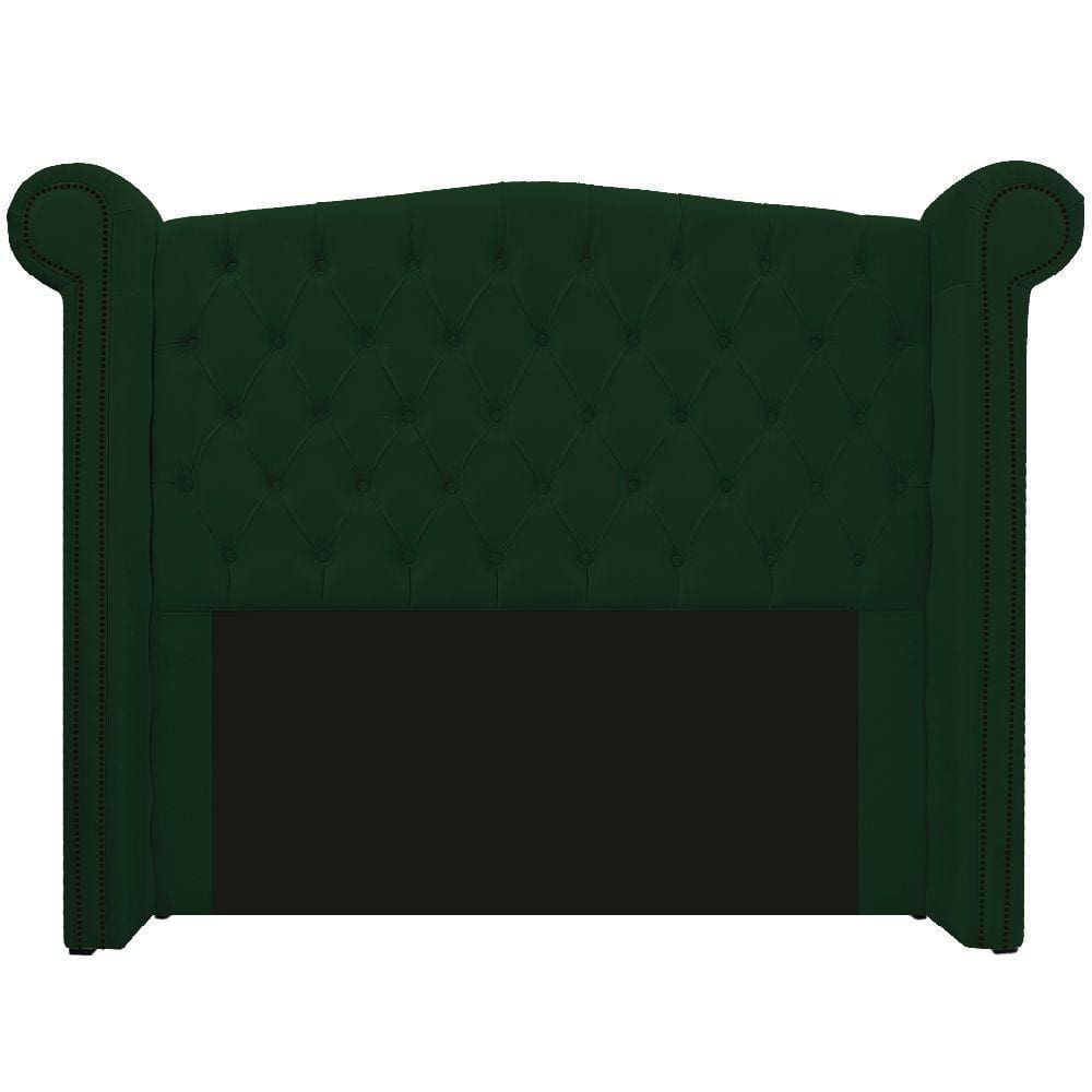 Cabeceira Estofada Veneza 140 Cm Casal Suede Verde