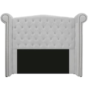 Cabeceira Estofada Veneza 140 Cm Casal Suede Branco