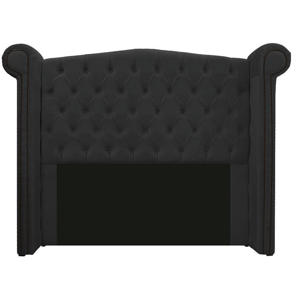 Cabeceira Estofada Veneza 140 Cm Casal Suede Preto